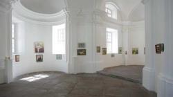 Das Innere der Kirche und die Galerie in Krsko, Slowenien