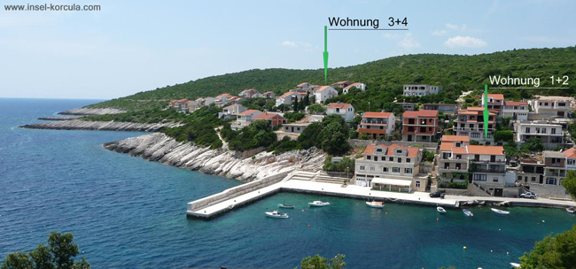 Apartment Grosse Apartman  direkt am Meer, Cara Zavalatica, Insel Korcula Süddalmatien Croatia