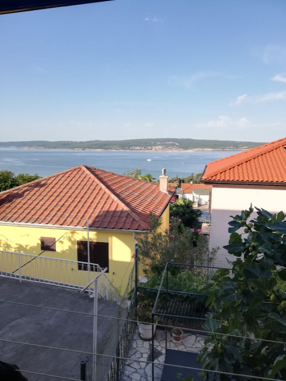 Blick vom Balkon auf die Adria und Insel Krk