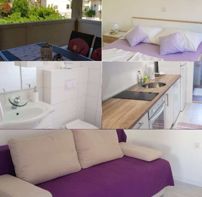 Ferienwohnung Apartman sadrži 2 spavaće sobe,kuhinju,blagavaonu,kupaonu i veliku terasu sa pogledom na more in Rab, Kvarner Bucht Inseln Insel Rab  