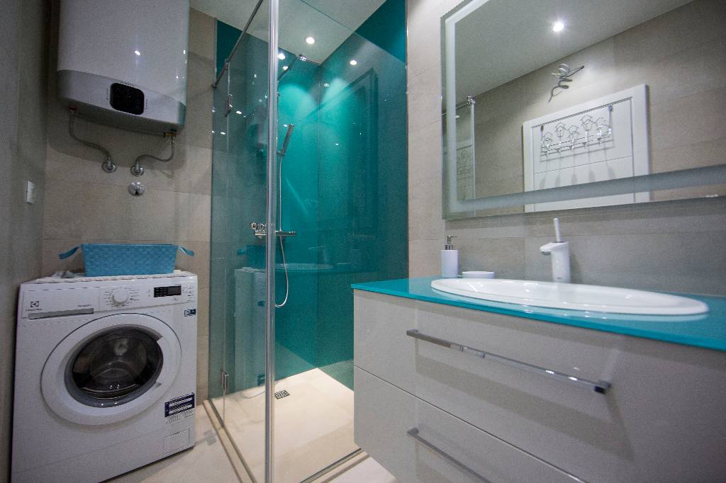 Bathroom with Shower and clothes washer