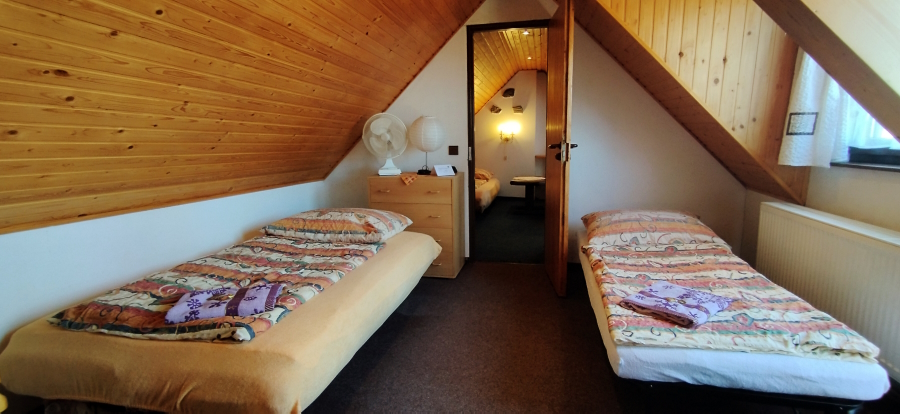 Cottage Lucie - roof rooms, each with bed 140 cm and extra bed. Room with balcony.