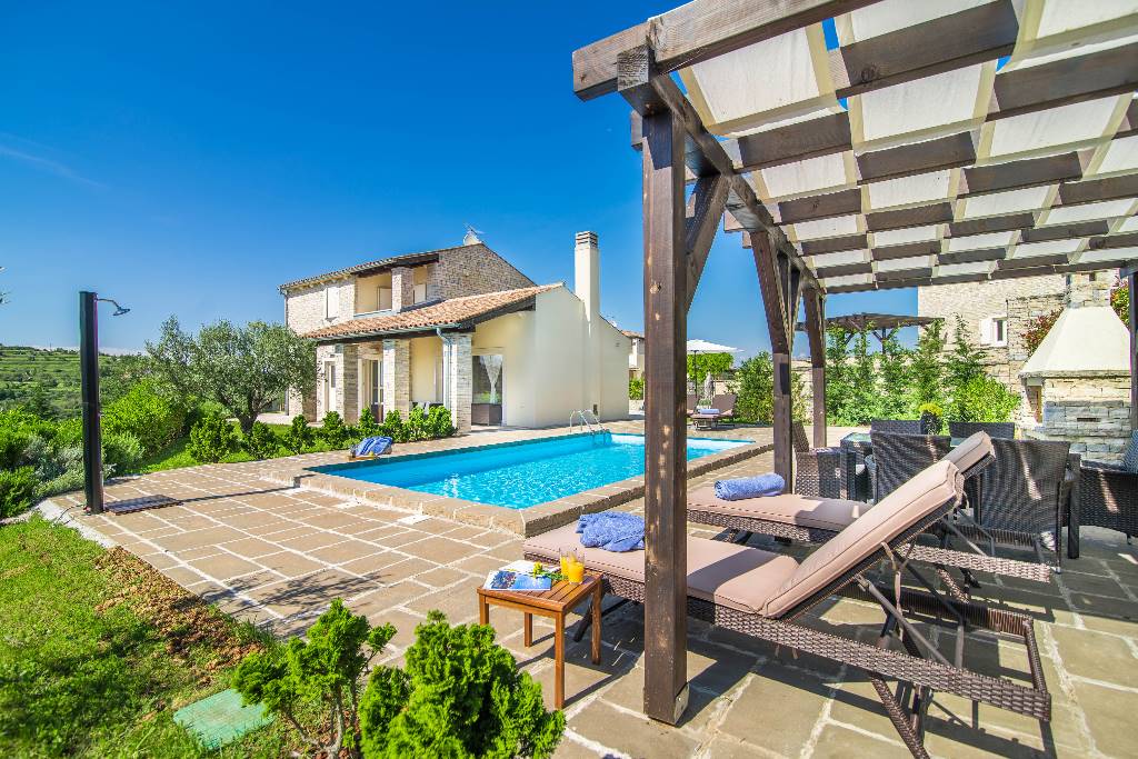 vila Wunderschöne Villa mit Schwimmbad, Meerblick, Grill, Wifi, kostenloses WLAN, Momjan, Istrien Zentral Buje Chorvatsko